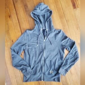 Victorias Secret Gray Zip-Up Hoodie with Angel Wings